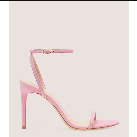 STUART WEITZMAN DANCER 95MM PINK SUEDE SANDAL PRELOVED SIZE 37 - Picture 2 of 10